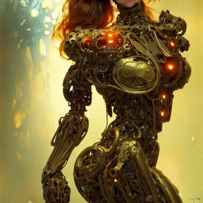 Image similar to organic cyborg, brightly backlit, diffuse lighting, fantasy, intricate, elegant, highly detailed, lifelike, photorealistic, digital painting, artstation, illustration, concept art, smooth, sharp focus, art by john collier and albert aublet and krenz cushart and artem demura and alphonse mucha