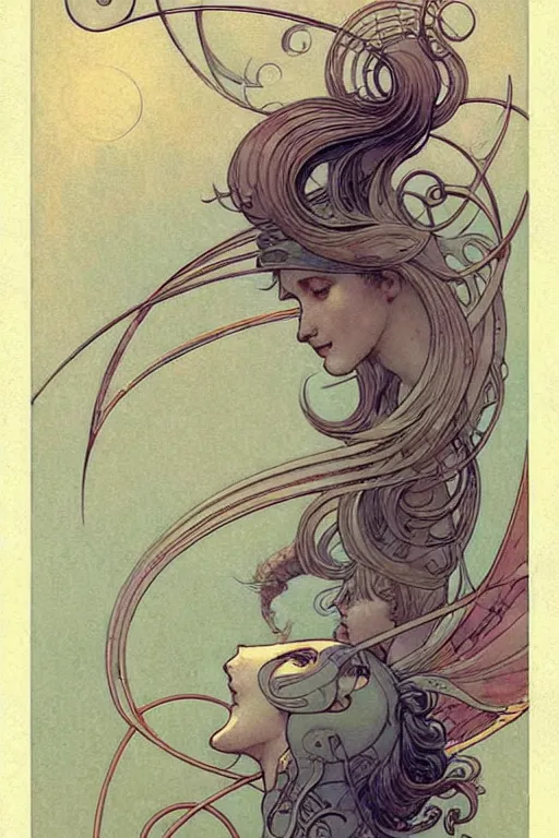 Prompt: page border design only! ( ( ( ( ( 2 0 5 0 s retro future art art nouveau designs borders lines decorations space. muted colors. ) ) ) ) ) by jean - baptiste monge!!!!!!!!!!!!!!!!!!!!!!!!!!!!!!