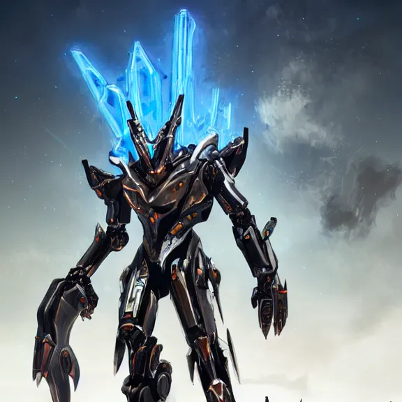 Image similar to cinematic shot, 35 foot tall extremely detailed beautiful handsome quadrupedal western robot mecha dragon, sharp edged black armor, shining gold accents around the edges, sleek OLED blue visor for eyes, four legs, walking in busy neon city streets, sharp claws, epic shot, highly detailed art, sci fi, furry, 3D realistic, warframe fanart, destiny fanart, furry art, dragon art, feral art, macro art, furaffinity, DeviantArt, sofurry