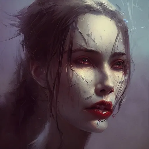 Image similar to a beautiful portrait of death by Greg Rutkowski and Raymond Swanland, Trending on Artstation, ultra realistic digital art