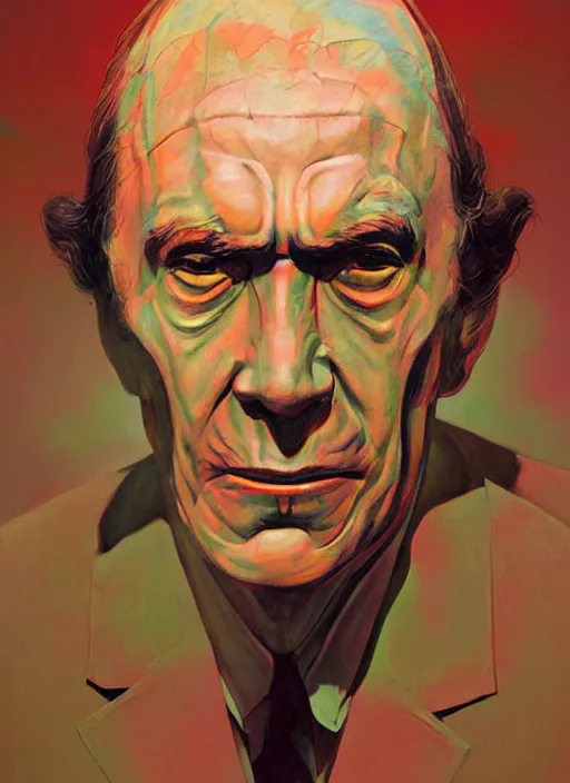 Prompt: portrait of Kolchak, detailed, coherent, painted by Edward Hopper, Wayne Barlowe, James Gilleard, airbrush, art by James Jean