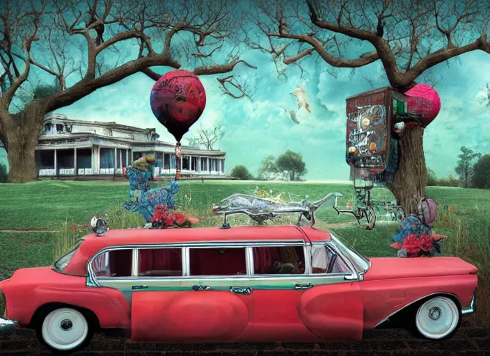 Image similar to the world inside a car batery, lowbrow, matte painting, 3 - d highly detailed, in the style of mark ryden,