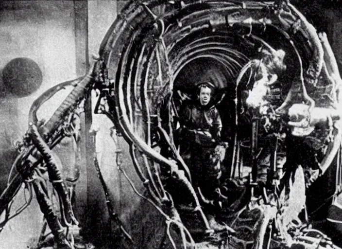 Image similar to scene from the 1912 science fiction film The Thing