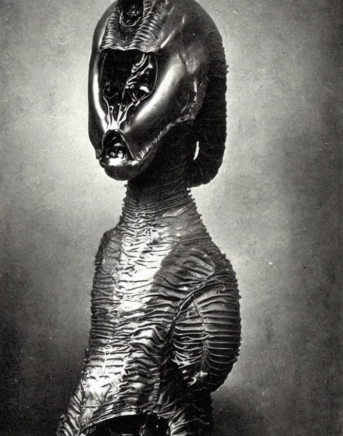 Prompt: portrait of an alien, historical photo, 1 8 8 4