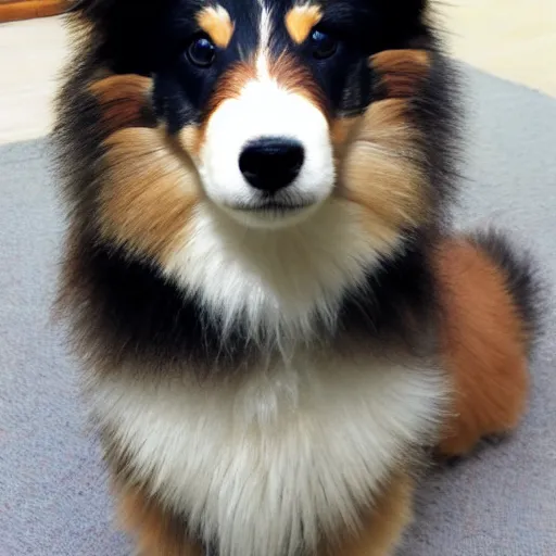 Prompt: a shetland sheepdog as a toy