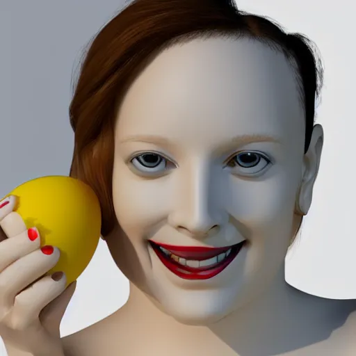 Image similar to a 3 d smiling model of a white marble human head holding a coctail, digital illustration, in the style of leticia gillett, 3 d render, above the waist