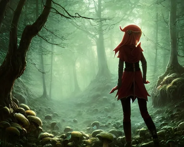 Prompt: highly detailed portrait of emma stone as an elf in a magical mushroom forest, in skyrim, stephen bliss, unreal engine, fantasy art by greg rutkowski, loish, rhads, ferdinand knab, makoto shinkai and lois van baarle, ilya kuvshinov, rossdraws, tom bagshaw, global illumination, radiant light, detailed and intricate environment