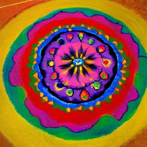 Prompt: ((((Liminal space in outer space)))), rangoli!!!!!