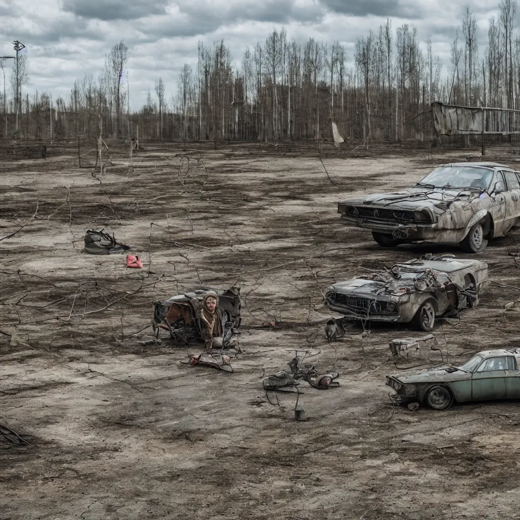 Prompt: top gear, jeremy clarkson, drifting in chernobyl zone, very detailed, 4 k, professional photography