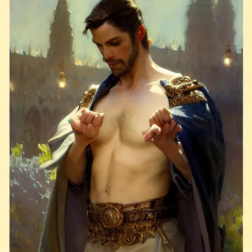 Prompt: attractive fully clothed king confesses his love for his attractive fully clothed male prince. highly detailed painting by craig mullins, gaston bussiere, mark brooks, j. c. leyendecker