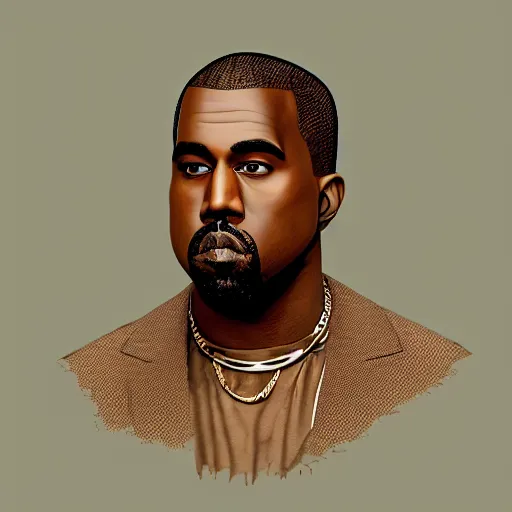 Prompt: a detailed portrait of kanye west, digital concept art illustration, incredibly detailed and realistic, 8 k, sharp focus