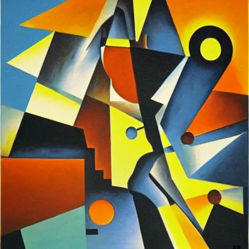 Prompt: intricate, amazing, abstract and / or modernism, cubism and / or romanticism, painting by sergi voltz