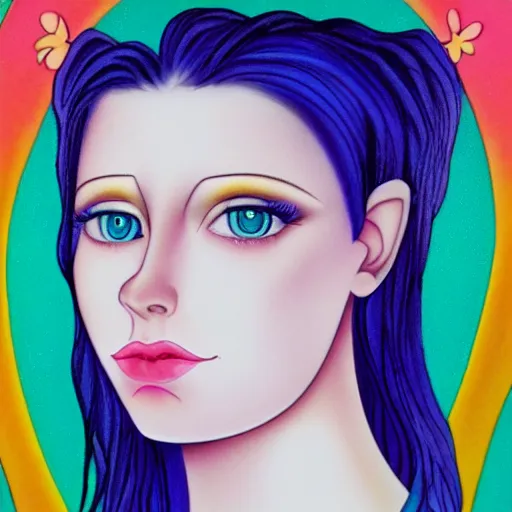 Image similar to beautiful young scottish woman with pale skin and blue eyes by lisa frank