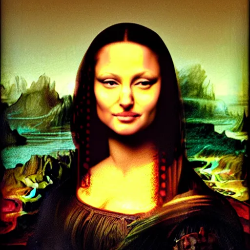 Prompt: Angelina Jolie as the Mona Lisa.