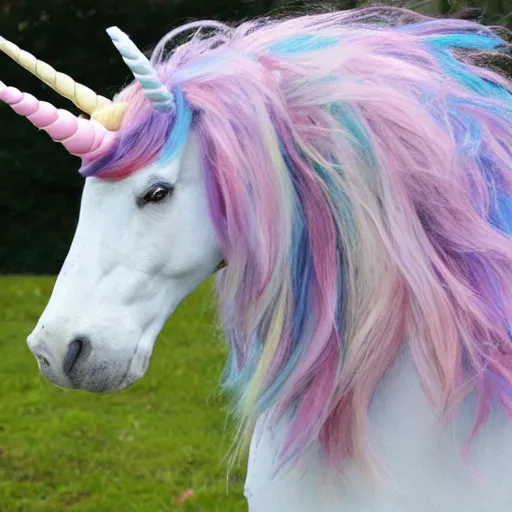 Image similar to a very realistic unicorn