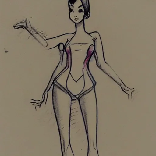 Image similar to milt kahl sketch of victoria justice with kim kardashian body as princess daisy from super mario bros