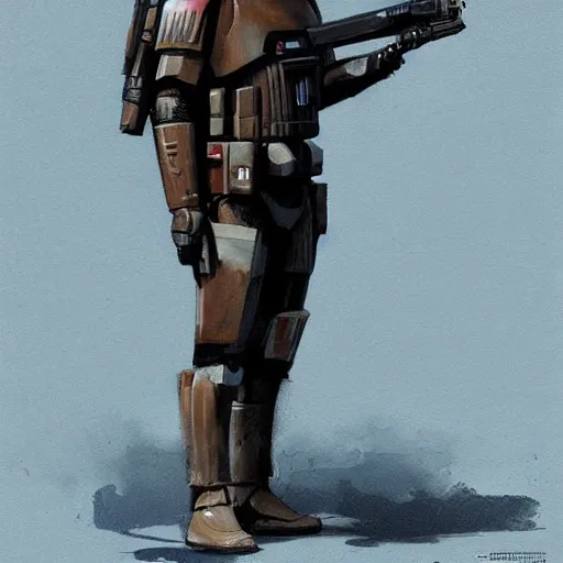 Image similar to star wars concept art by greg rutkowski, soldier wearing a the tactical gear of the galactic federation, digital painting, artstation, concept art, smooth, sharp foccus ilustration, artstation hq