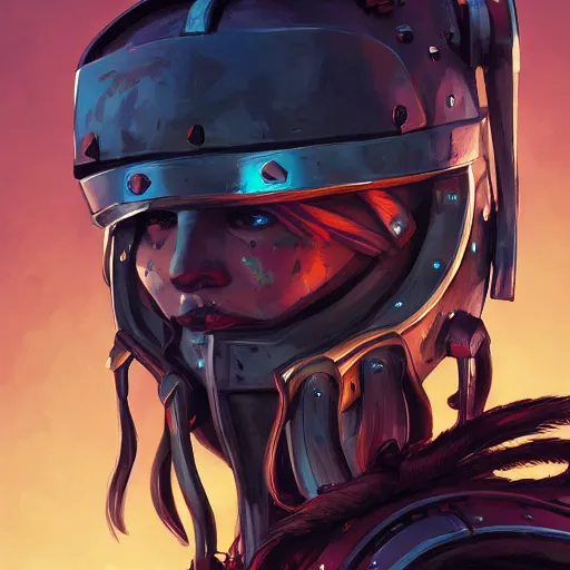 Image similar to cyberpunk viking helmet mask warrior goddess robot ninja fantasy, art gta 5 cover, official fanart behance hd artstation by jesper ejsing, by rhads, makoto shinkai and lois van baarle, ilya kuvshinov, ossdraws