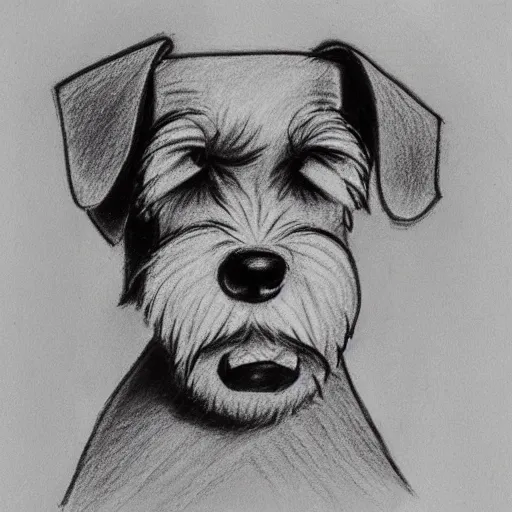 Image similar to milt kahl pencil sketch of mini schnauzer