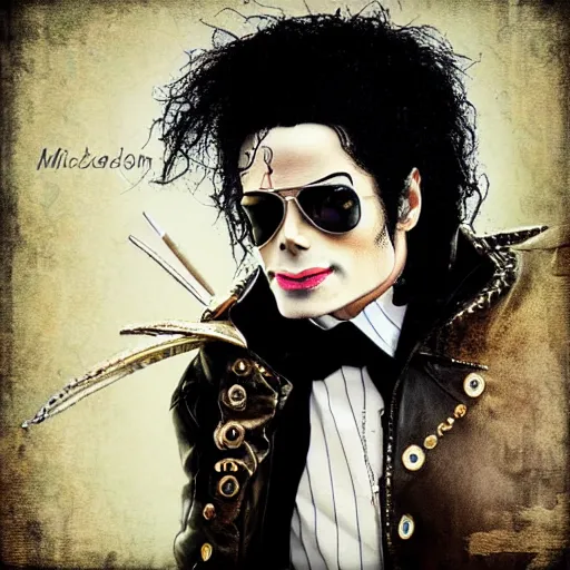 Prompt: michael jackson steampunk, creative photo manipulation, photoshop, digital art