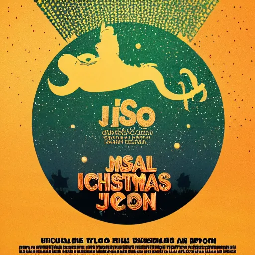 Image similar to a tycho iso 5 0 poster design for michael jackson and willie nelson's christmas special