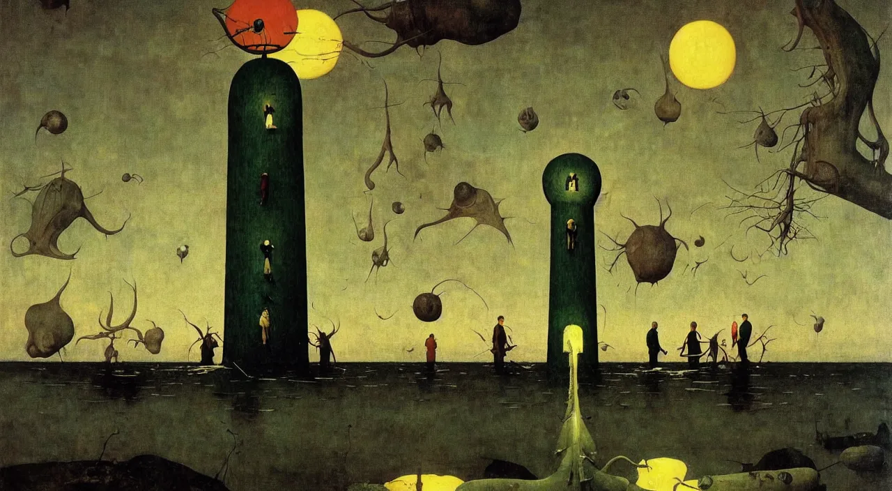 Image similar to single flooded simple!! ( lovecraftian ) gourd tower anatomy, very coherent and colorful high contrast masterpiece by norman rockwell franz sedlacek hieronymus bosch dean ellis simon stalenhag rene magritte gediminas pranckevicius, dark shadows, sunny day, hard lighting