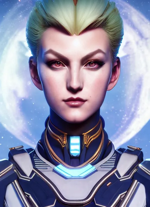 Image similar to symmetry!! portrait of sailor uranus! alien in the style of horizon zero dawn, machine face, intricate, elegant, highly detailed, digital painting, artstation, concept art, smooth, sharp focus, illustration, art by artgerm and greg rutkowski and alphonse mucha, 8 k