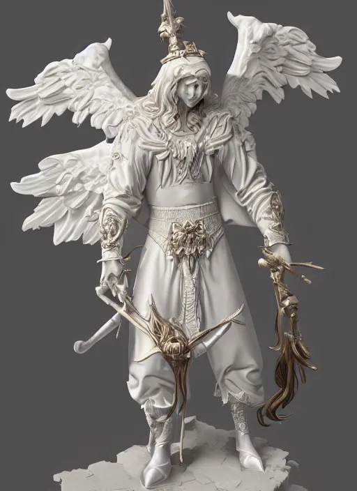 Prompt: high intricate porcelain baroque angelic male priest fighting a demon, maria panfilova, andrea savchenko, mike kime, ludovic plouffe, qi sheng luo, oliver cook, trending on artstation