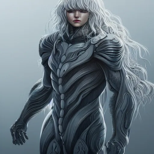 Image similar to illustration of griffith, hyper detailed, digital art, trending in artstation, cinematic lighting, studio quality, anime