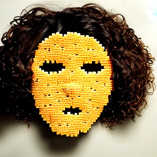 Image similar to face made of spaghetti