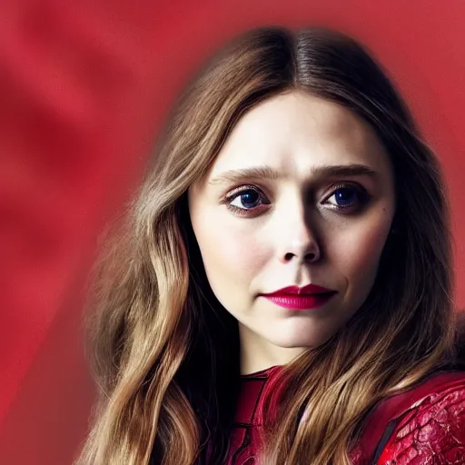 Prompt: ( ( ( ( ( ( ( elizabeth olsen ) ) ) ) ) ) ) scarlet witch!!!!!, portrait!!!, [ 4 k photorealism ]!!, trending on unsplash