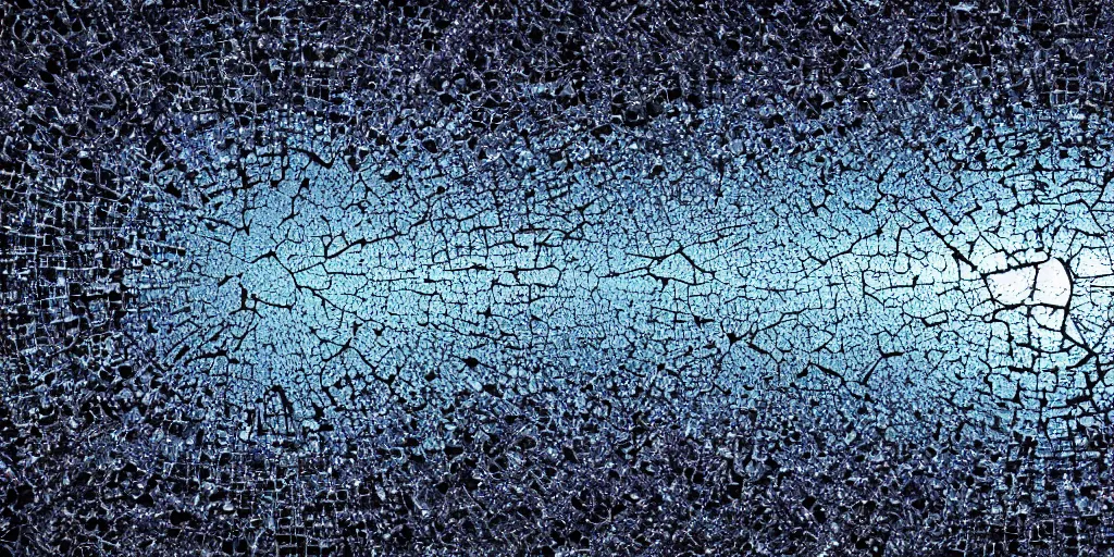 Prompt: a highly detailed 4 k photograph of the windows xp bliss wallpaper inside shattered glass. h 5 7 6