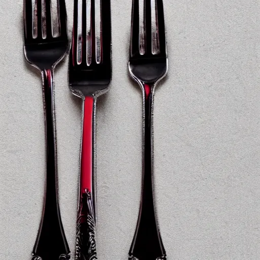 Prompt: fork FORK, black fork, crimson fork, background of fork, black-crimson color scheme