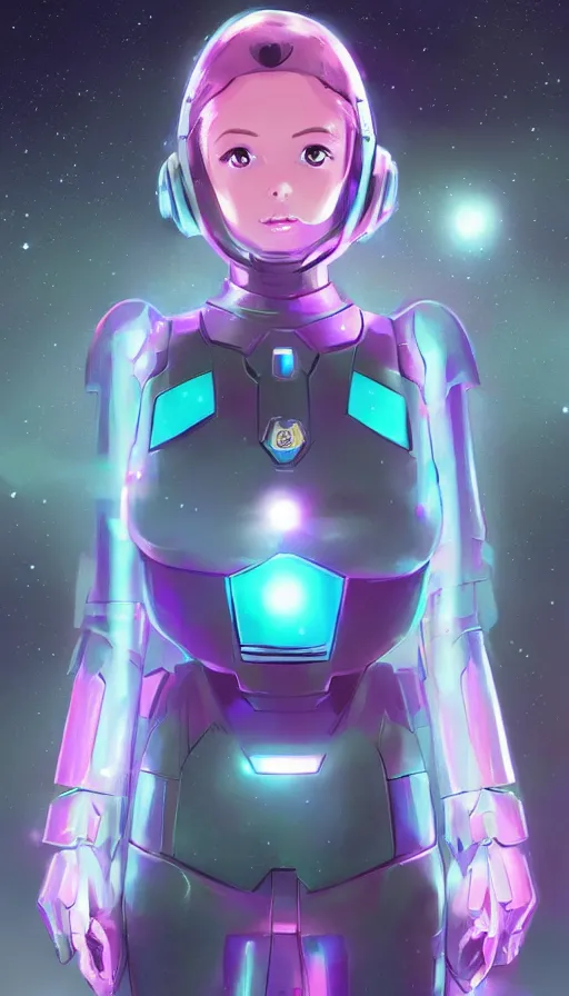 Image similar to Princess Rosalina in a scifi futuristic full body space suit by Ilya Kuvshinov concept art, Mobile Suit Gundam Mech suit Evangelions, symmetrical face Glycerine skin hyper realistic neon Bioluminescent Cleopatra, trending on artstation