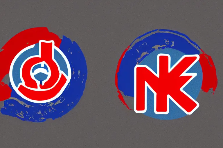 Prompt: logo designs for fhk studio, red white and blue colors, made in adobe illustrator