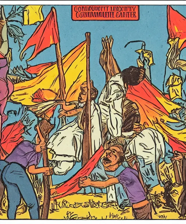 Image similar to ryder - waite commodity fetishism marxist tarot card