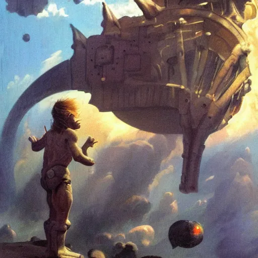 Prompt: a seahorse made of wood, 8 k resolution matte painting by frazetta and john howe, trending on artstation a boy looks into a futuristic spaceship that explodes with electricity of cosmic density andredo, 8