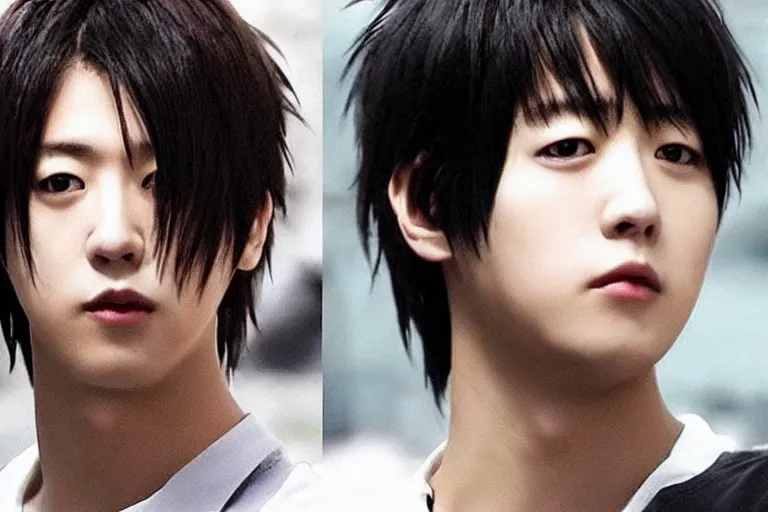 Image similar to handsome man，Black short hair,Death Note