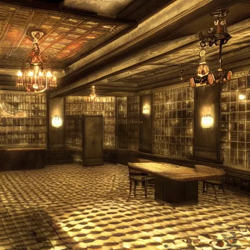 Image similar to mansion diner hall, background of resident evil game