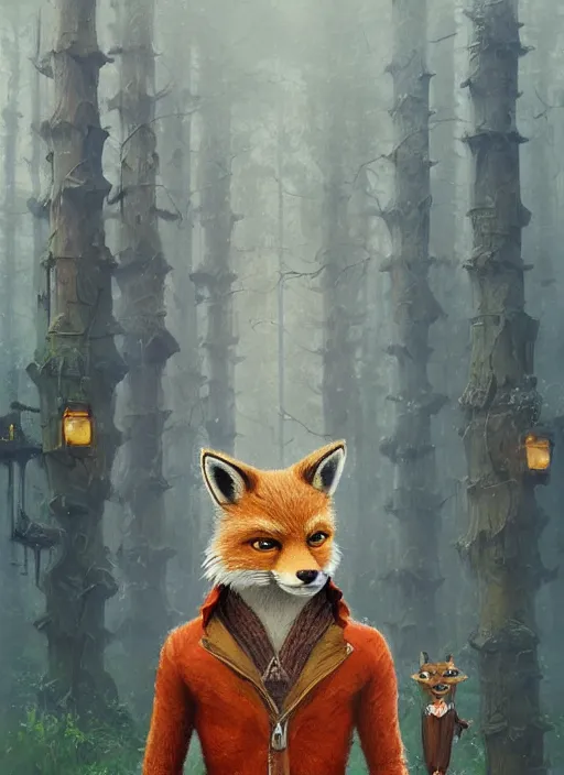 Image similar to highly detailed portrait fantastic mr fox stephen bliss unreal engine fantasy art by greg rutkowski loish rhads ferdinand