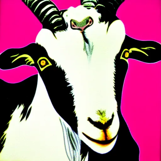 Image similar to goat, portrait, pop art