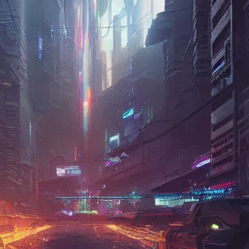 Image similar to a cyberpunk city in utopian future, by alex grey and greg rutkowski, trending on artstation, concept art