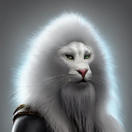 Image similar to portrait of a white panter with a very long fur and wizard hat, fantasy, trending on artstation, heroic pose, illustration, highly detailed, simple, 8k