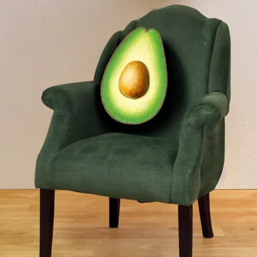 Image similar to an avocado as an arm chair