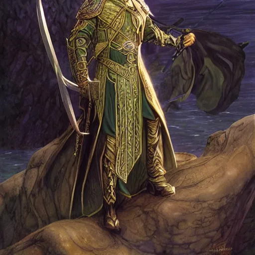 Prompt: noble elite elven lord Elrond of Rivendel by Mark Brooks, Donato Giancola, Victor Nizovtsev, Scarlett Hooft, Graafland, Chris Moore