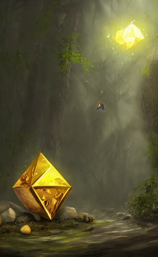 Prompt: dark fantasy photorealistic concept art of bill cipher floating in the middle of a forest with glowing yellow eyes, and pebbles floating in the air, gloomy seen, dynamic lighting, ambient lighting, atmospherical, stunning visuals, creative, cinematic, ultra detailed, trending on art station