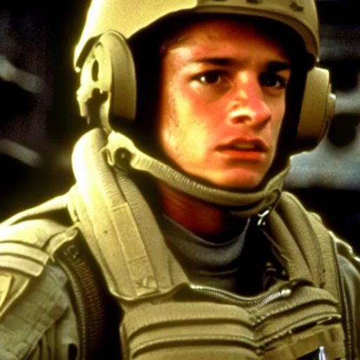 Image similar to soldier, still from the movie aliens