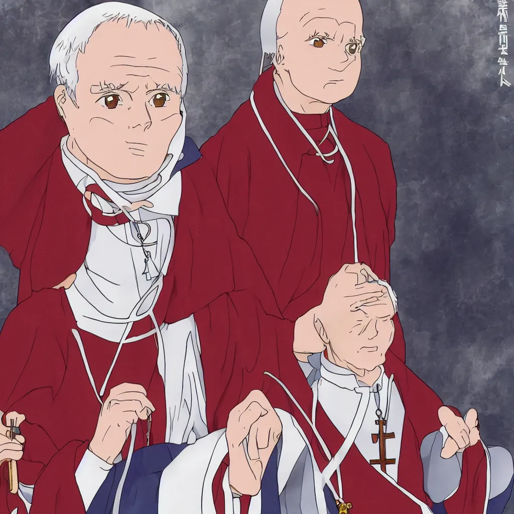 Image similar to John Paul II as an anime character