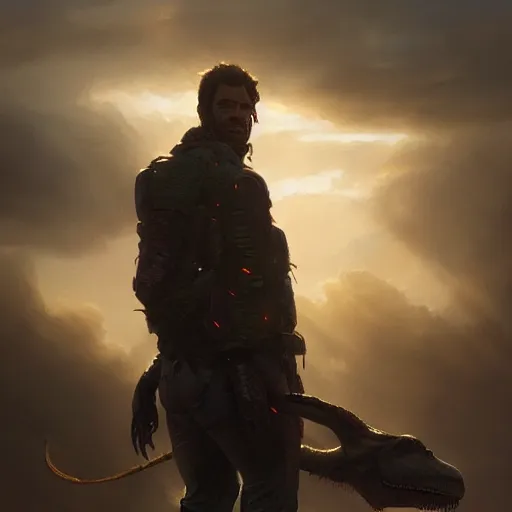 Image similar to a portrait of a trex, dramatic lighting, cinematic, establishing shot, extremly high detail, photorealistic, cinematic lighting, artstation, style by greg rutkowski