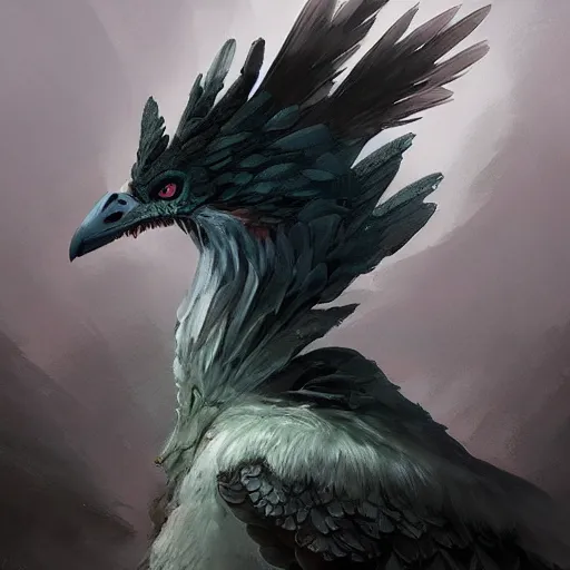 Image similar to digital painting of an elegant but deadly chicogriff, griffin chicogriff hybrid monster, by Greg Rutkowski, magic the gathering concept art, trending on artstation, 4k resolution, ((in a super market Costco))